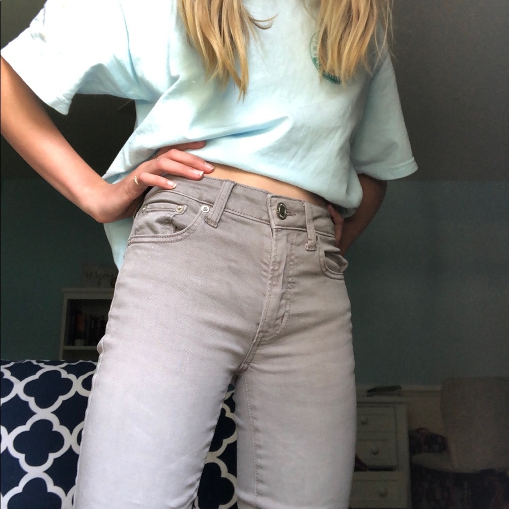 american eagle - gray super stretch jeans